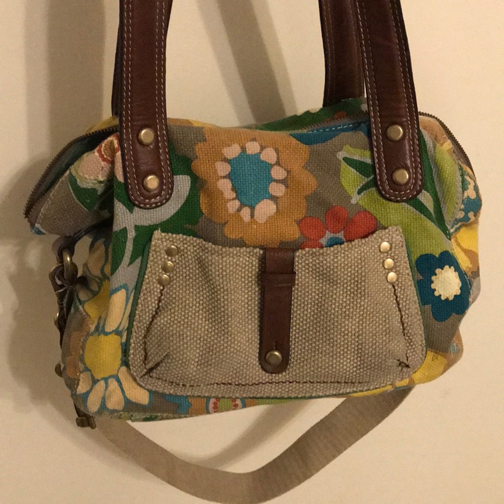 Fossil Muted Floral Purse